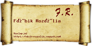 Fábik Rozália névjegykártya