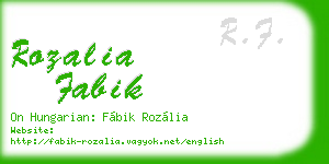 rozalia fabik business card